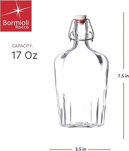 Bormioli Rocco Pocket Flask, 17 oz, Clear - size: 17.5 Ounces
