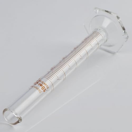 stonylab Graduated Cylinder, 2-Pack B Grade Borosilicate Glass Cylinder with Stable Hexagonal Base, 10 ml - size: 10 ml