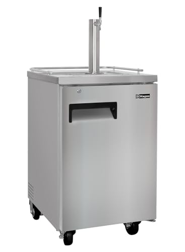 Kegco 3PXCK-1S-K 24" Single‑Tap Commercial Stainless Steel Kegerator – 5‑Gallon & Slim Keg Compatible, Digital Temp Control