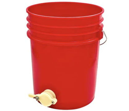 House Naturals Plastic 5 Gallon Honey Food Grade Bucket with Honey Gate for Beekeeping and Screw on Lid (Red) - color: Red