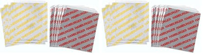Printed Foil Hamburger and Cheeseburger Bags - 50 Each - Silver Red Yellow (Pack of 2) - size: One Size (Pack of 2)