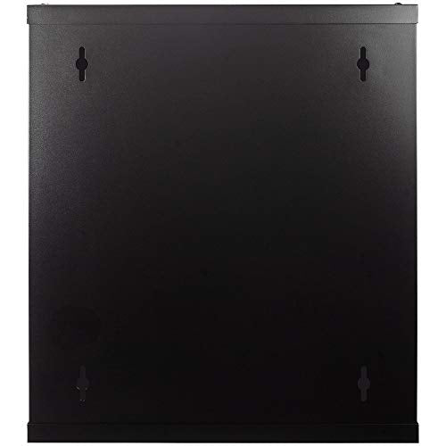 NavePoint 12U Server Rack Enclosure with Glass Door, Cooling Fan, Locks, & Removable Side Panels - 12U Wall Mount Network Cabinet 19 Inch Rack 17.7" Deep (450mm) - size: 12U