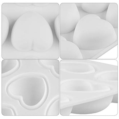 OCPO KITCHEN Mini Heart Silicone Molds for Baking Mousse Cake, Candy, Chocolate, Pastry, Truffle, Cupcake, Jelly, Cookie, Pudding, Cake Decoration Mold, 3D Heart Shape (15-Cavity) - style: Heart (15-Cavity)