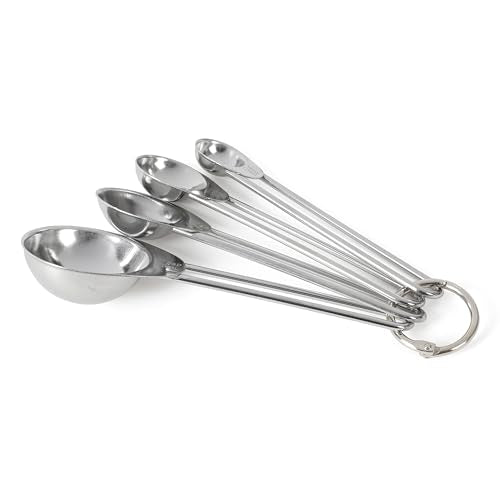 Martha Stewart Richburn 4-Piece Stainless Steel Measuring Spoons Set – Durable and Accurate Kitchen Measuring Tools for Baking and Cooking - color: Silver