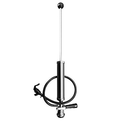 PERA Beer Keg Party Pump 8 inch Keg Beer tap Pump Chrome-Plated D-System Beer Taps for Kegs US Keg Pump Draft Beer Picnic Tap Beer Keg Tap Kit with Black Picnic Tap hose kit for Homebrew