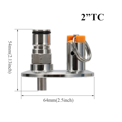 2" Tri-clamp End Cap with PRV and Ball Lock Gas Post Dry Hopper Lid Closed Pressure Transfer Homebrew Conical Fermenter Parts