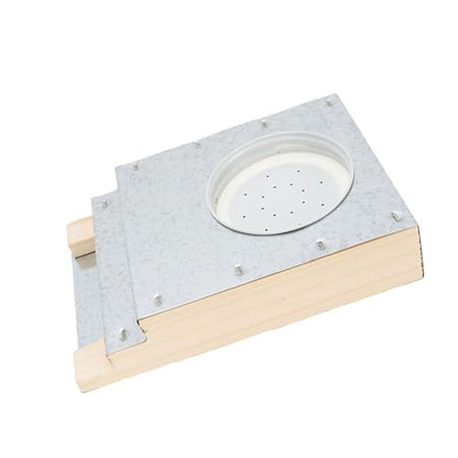 Haofy Beehive Entrance Feeder Compact Untreated Beech Wood Aluminum 16.7x11.2x3.5cm Entrance Bee Feeder Inverted Glass Jar Minimizing Spillage for Backyard Beekeeping Small Apiaries