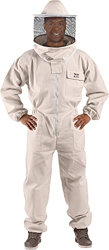 Bees & Co U73 Natural Cotton Beekeeper Suit With Round Veil - size: XX-Small