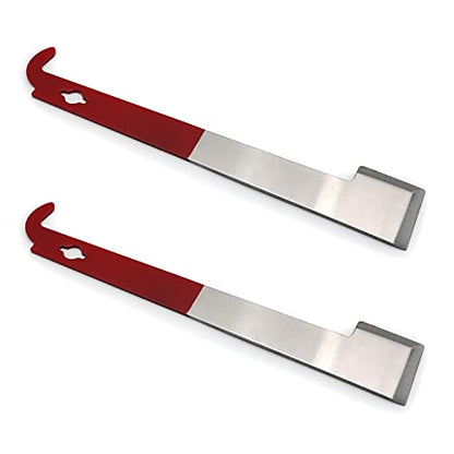 HongK- [Multipurpose Tool] Bee Hive Tool Stainless Steel Scraper J Hook Frame Lifter Gripper X 2 Beekeeping Equipment [P/N: ET-TOOL033 X2-SR] - size: 1 pair