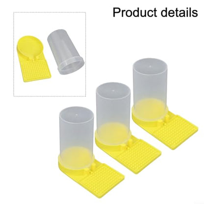 3 Pack Bee Water Feeder for Hive Entrance - Yellow Plastic Bee Drinker Equipment for Honey Bee Hydration, Apiary Water Supply, Compatible with Standard Beehives