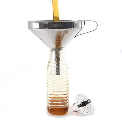 Norpro 5-Inch Stainless Steel Funnel with Detachable Strainer