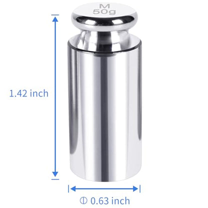 QP Calibration Weights, 50 Gram Scale Weights, OIML Class M1 High Precision Stainless Steel Scale Balance Weights with Chrome Finish, Calibration Weights for Digital Scale, Kitchen Scale, Pocket Scale - size: 50g