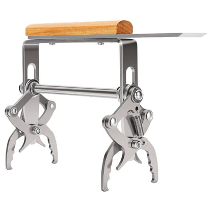 Fafeicy Beehive Frame Grip Tool, Beekeeping Frame Lifter for Secure Removal, Stainless Steel Jaws with Wooden Handle for Apiary Work