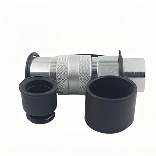 2-Sets 3/4" SAE-12 UNF1-1/16 Skid Steer Flat Face Hydraulic Quick Connect Coupling/Coupler, 1/2 Body W/Dust Cap - size: 2-Sets 3/4" SAE