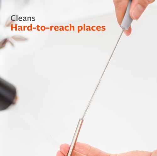 Full Circle Little Sipper, Bottle and Straw Cleaning Brush Set, Sizes for Both Narrow & Wide Straws, Gray - color: Gray, style: Little Sipper Brush Set