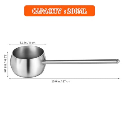 PRETYZOOM Stainless Steel Oil Dipping Ladle with Long Handle 10.62In Sturdy Soup Spoon for Kitchen Cooking and Serving