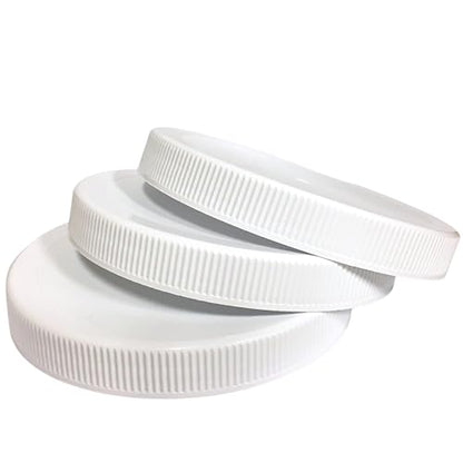 89mm (3.50") Fit -3 Pack White Plastic Lids – PE Foam Liner, Food-Grade, Leak-Resistant Caps (Jars Not Included) By The Kombucha Company - color: White, size: Plastic
