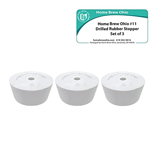 Home Brew Ohio #11 Drilled Rubber Stopper Set of 3