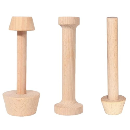 Tart Tamper Set,Wooden Double Side Pastry Tamper,Egg Tart Tamper,Cake Pastry DIY Tools for Egg Tart, Pasta, Cheesecakes and Dessert Baking(3 Pieces)