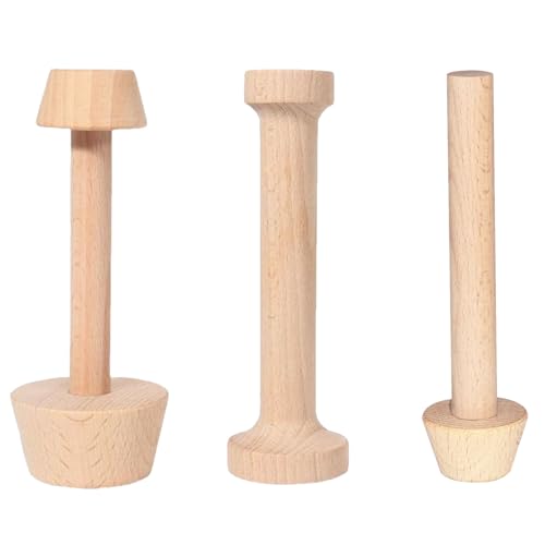 Tart Tamper Set,Wooden Double Side Pastry Tamper,Egg Tart Tamper,Cake Pastry DIY Tools for Egg Tart, Pasta, Cheesecakes and Dessert Baking(3 Pieces)