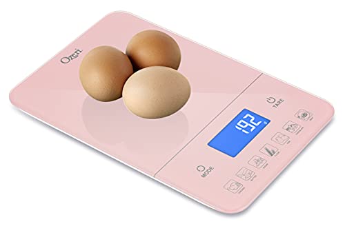 Ozeri Touch III Digital Kitchen Scale with Calorie Counter, 22 lbs (10 kg), Crystal Rose - color: Crystal Rose