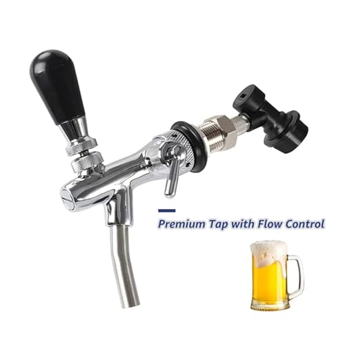 10L Cornelius Keg Kit, 2.5 Gallon 304 Stainless Steel Beer Keg Beverage Container with Beer Tap, Mini CO2 Charger Regulator and 0.6L Empty Soda Bottle for Homebrewing, Carbonation & Fermentation