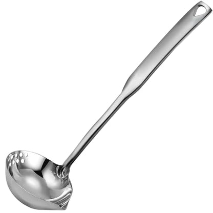 1Pcs 11.8 Inch Stainless Steel Soup Ladle, Stainless Steel Heavy Ladle with Pour Spout for Cooking/Serving Canning(Style-1) - size: Style-1