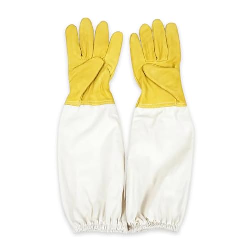 Protective Beekeeping Gloves Long Sleeve Breathable Sheepskin Beekeeping Tool 1 Pair
