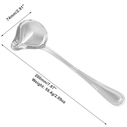 2 Pcs Stainless Steel Sauce Ladle with Pouring Spout Silver | Long Handle, Gravy Ladle, Sauce Drizzle Spoon - size: Silver