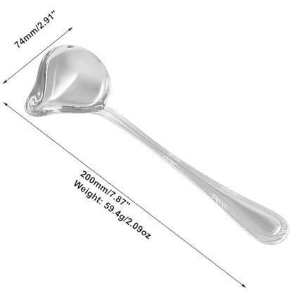 2 Pcs Stainless Steel Sauce Ladle with Pouring Spout Silver | Long Handle, Gravy Ladle, Sauce Drizzle Spoon - size: Silver