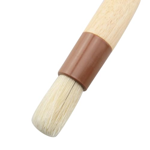 TAODAN Round Natural Boar Bristle Cake/Biscuit/Oil Brush Kitchen Baking Tool for Spreading Marinades/Sauces/Butter