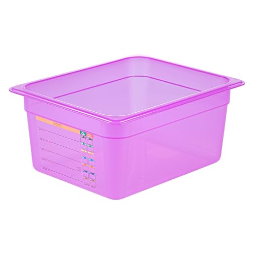 Restaurantware Food Storage Container 1 Pack of 9.5 qt Plastic Stackable Microwave-Safe Bin Dishwasher Safe Freezer Safe Purple Containers for Kitchen Storage - size: Half Size