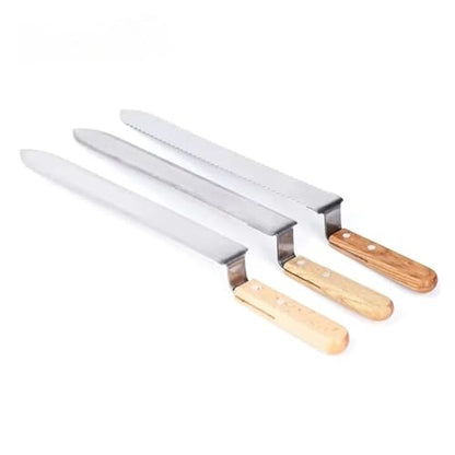MUSM Stainless Steel Beekeeping Uncapping Knife, Z-Shaped Honey Scraper with Wooden Handle, Beekeeping Supplies for Hive Maintenance