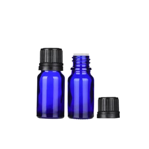 24 Pack 10ml Blue Glass Essential Oils Bottles Empty Glass Dropper Vials Sample Bottle With Orifice Reducer and lid,for Aromatherapy Oils (Blue, 10ml) - color: Blue