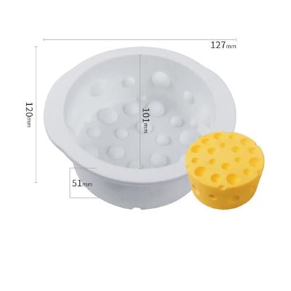 Cheese Shaped Silicone Baking Form for Mousse, Chocolate, Fudge, and Pastry, Reusable Dessert Decoration Pan for Home Kitchen(Round-s)