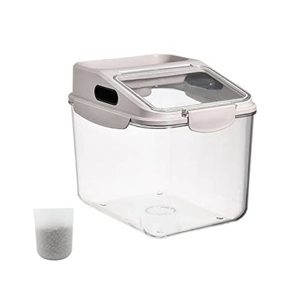 Fhiny 11LB Dog Food Storage Container, Airtight Pet Treat Bin Translucent Dry Food Grain Storage Barrels Sealed Bucket Moisture-Proof Plastic Cat Puppy Food Bin with Seal Locking Lid Keep Fresh - size: L:10"L x 7.5"W x 10"H