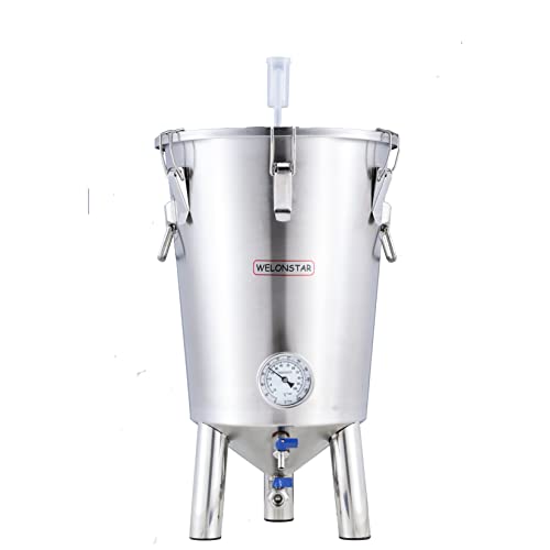 Stainless Steel Conical Fermenter 17 Gallon | Homebrew Beer & Wine Making Tank | Wide Mouth with Lid & Airlock Fermentation tank| 304 SS, Durable & Easy Clean (Home Brewing Equipment)