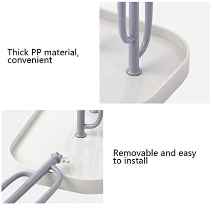 Baby Bottle Drying Rack with Tray, Creative Tree Branch Baby Bottle Dryer Holder for Bottles, Teats, Cups, Pump Parts and Accessories (1 Pc, Beige)
