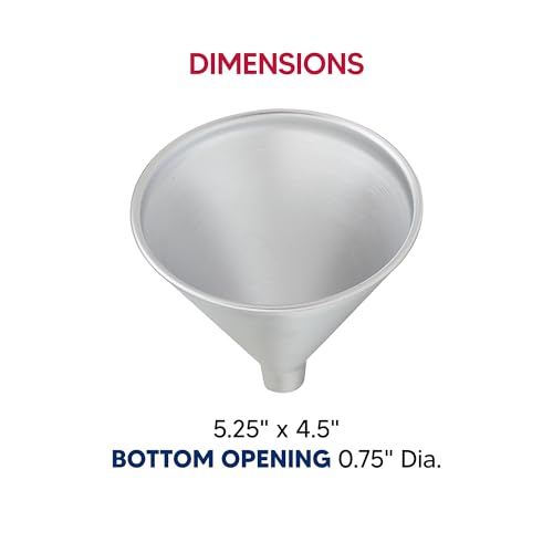 HIC Kitchen Wide-Mouth Aluminum Funnel for Liquids and Dry Goods, 12-Ounce - style: Funnel, 12 Oz.