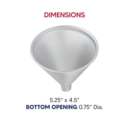 HIC Kitchen Wide-Mouth Aluminum Funnel for Liquids and Dry Goods, 12-Ounce - style: Funnel, 12 Oz.