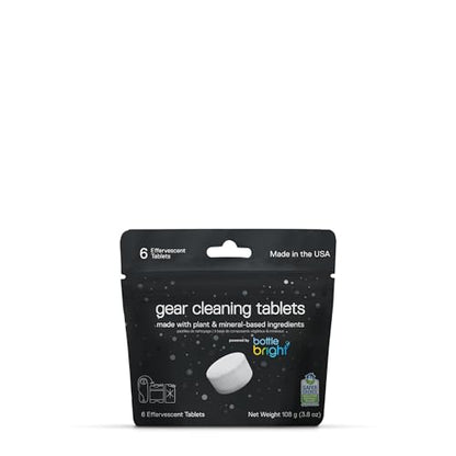 Gear Cleaning Tablets by Bottle Bright (6 or 20 Count) - EPA Safer Choice Certified - Hydration Reservoir, Large Container & Water Storage System Cleaner - size: 1 Count (Pack of 6)