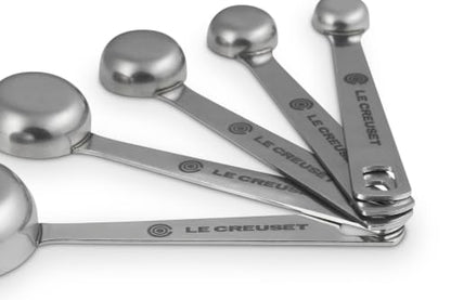 Le Creuset Stainless Steel Measuring Spoons, Set of 5 - color: Gold, size: 8 inches, style: Measuring Spoons