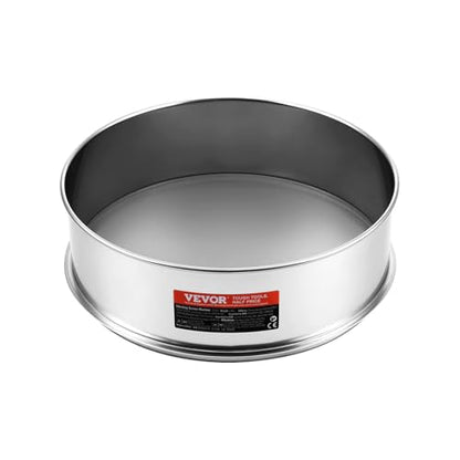 VEVOR Flour Sieve Fine Mesh, 40 Mesh Sifter, 304 Stainless Steel Sifter Food-grade, Dia. 12.6" Fine Mesh Strainers for Baking, 5 Sizes Mesh hole for Mungbean, Rice, Flour, Pearl Powder - style: 40 Mesh
