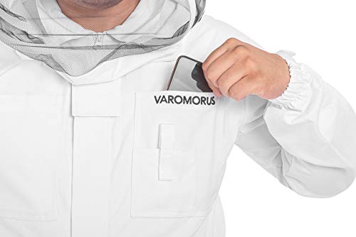Varomorus Professional Beekeeping Suit Full Body 100% Cotton with Veil Hood (XXL) - size: XXL