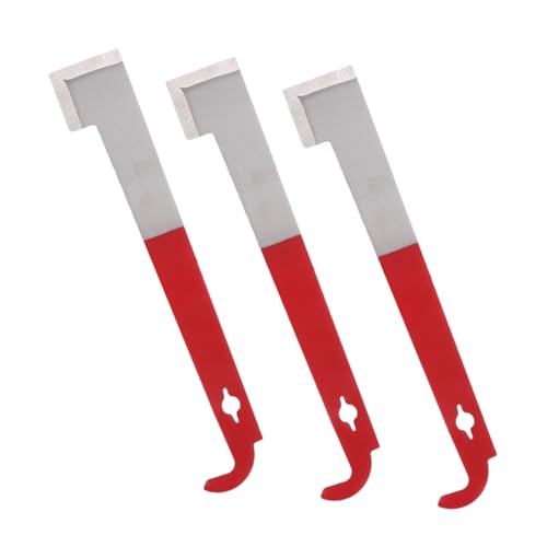 Milisten 3pcs Stainless Steel J Shaped Hive Frame Tool Versatile Beekeeping Scraper for Hive Maintenance Frame Lifting and Debris Cleaning for Beekeepers