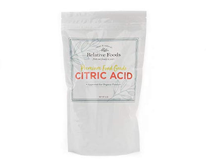 Relative Foods Citric Acid Powder Food Grade – 2 lb - Pure Citric Acid for Cooking, Canning, Bath Bombs & More - Non-GMO, Gluten-Free, No Additives - Resealable Bag - size: 2 lb