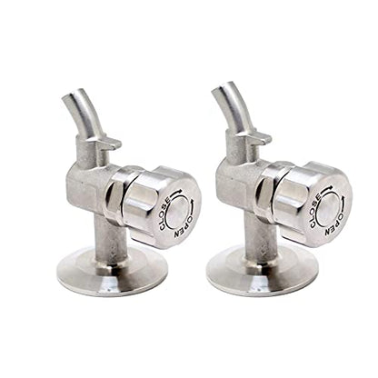 QiiMii 1.5'' SS304 Stainless Sampling Valve Beer Sampling Valve Clamp End, 2 Pack - size: 2 Pack