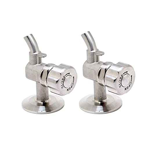 QiiMii 1.5'' SS304 Stainless Sampling Valve Beer Sampling Valve Clamp End, 2 Pack - size: 2 Pack