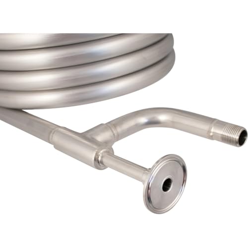 BREWBUILT Stainless Counterflow Wort Chiller - The Beast - 1.5 in. T.C. x 1/2 in. BSP
