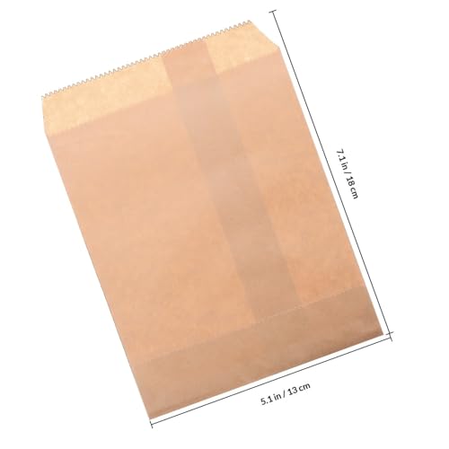 VALICLUD 100pcs Disposable Paper Food Storage Bags Grease Resistant and Suitable for Holding Hot Food, Portable Snack Pouches for Hot Dogs and Cheese Sticks at Snack Bars or Cafés